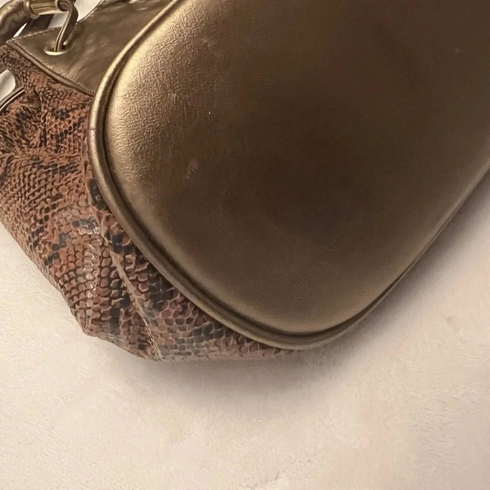 💚 Vintage Mazzantia Leather Drawstring Bucket Bag🩷
